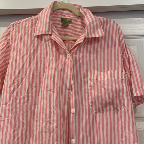 Vintage Esprit pink and white striped shirt button up M - Picture 3 of 4